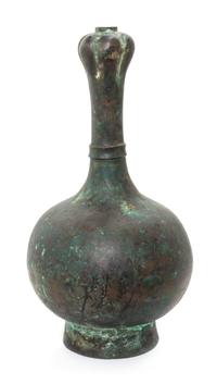 A Chinese Bronze Garlic-Head Vase Height 15 1/4 inches. — HAN DYNASTY (206 B.C.-226 A.D.)