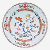 An unusual Chinese export porcelain "rose-verte" floral-decorated charger 五彩出口瓷大盘 Kangxi/Yongzheng period ? ?????