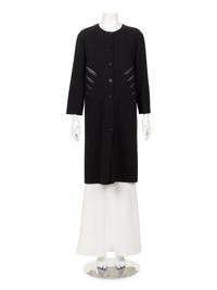 Ralph Rucci Wool Crepe Coat with Knotted Piping Detail