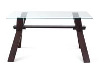 A Contemporary Glass-Top Desk with an X-Form Base