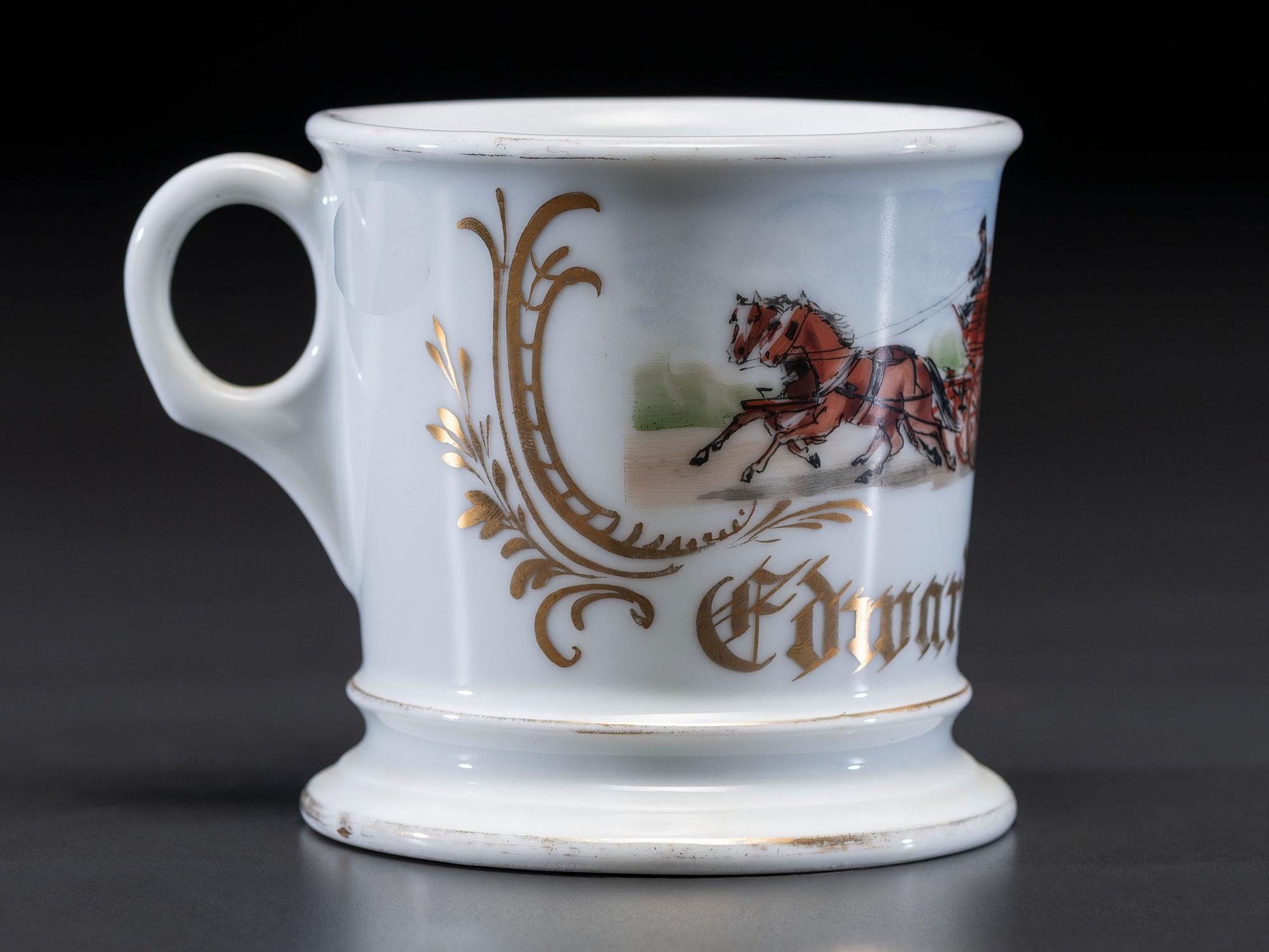 A Fireman's Porcelain Occupational Shaving Mug