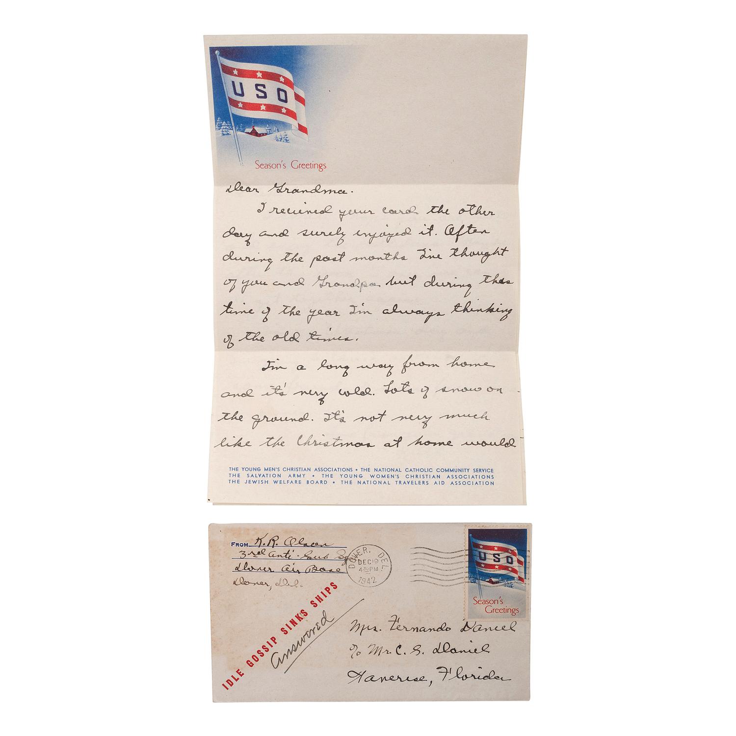 [AVIATION] - [WORLD WAR II]. A group of 9 soldiers' letters including Trans-Pacific Air Mail sent via the Pan American Airways California Clipper , comprising: