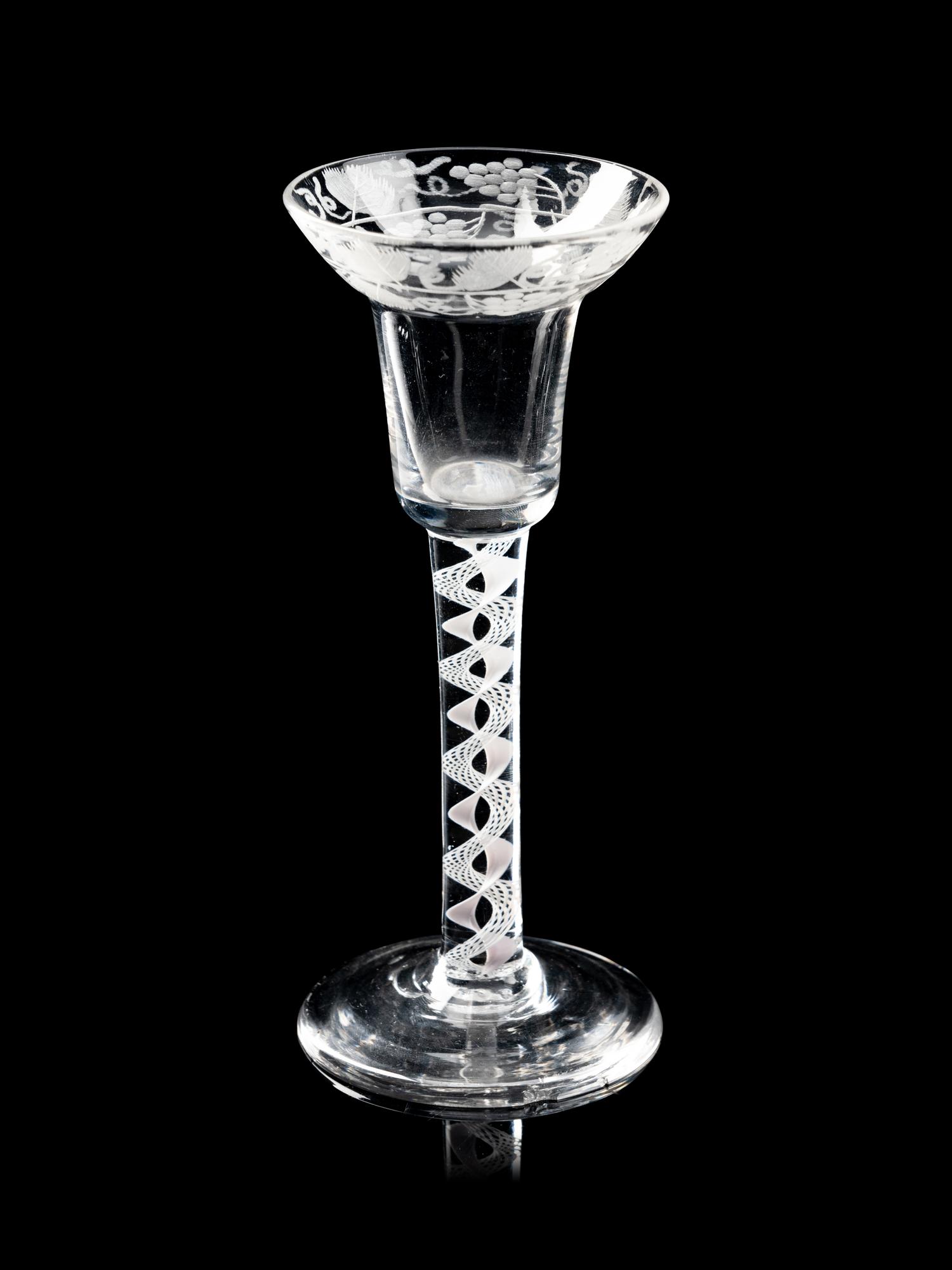 A Group of Three Engraved Wine Glasses