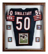 A Mike Singletary Chicago Bears Signed Autograph Jersey Display (Beckett Authentication Services Letter),
