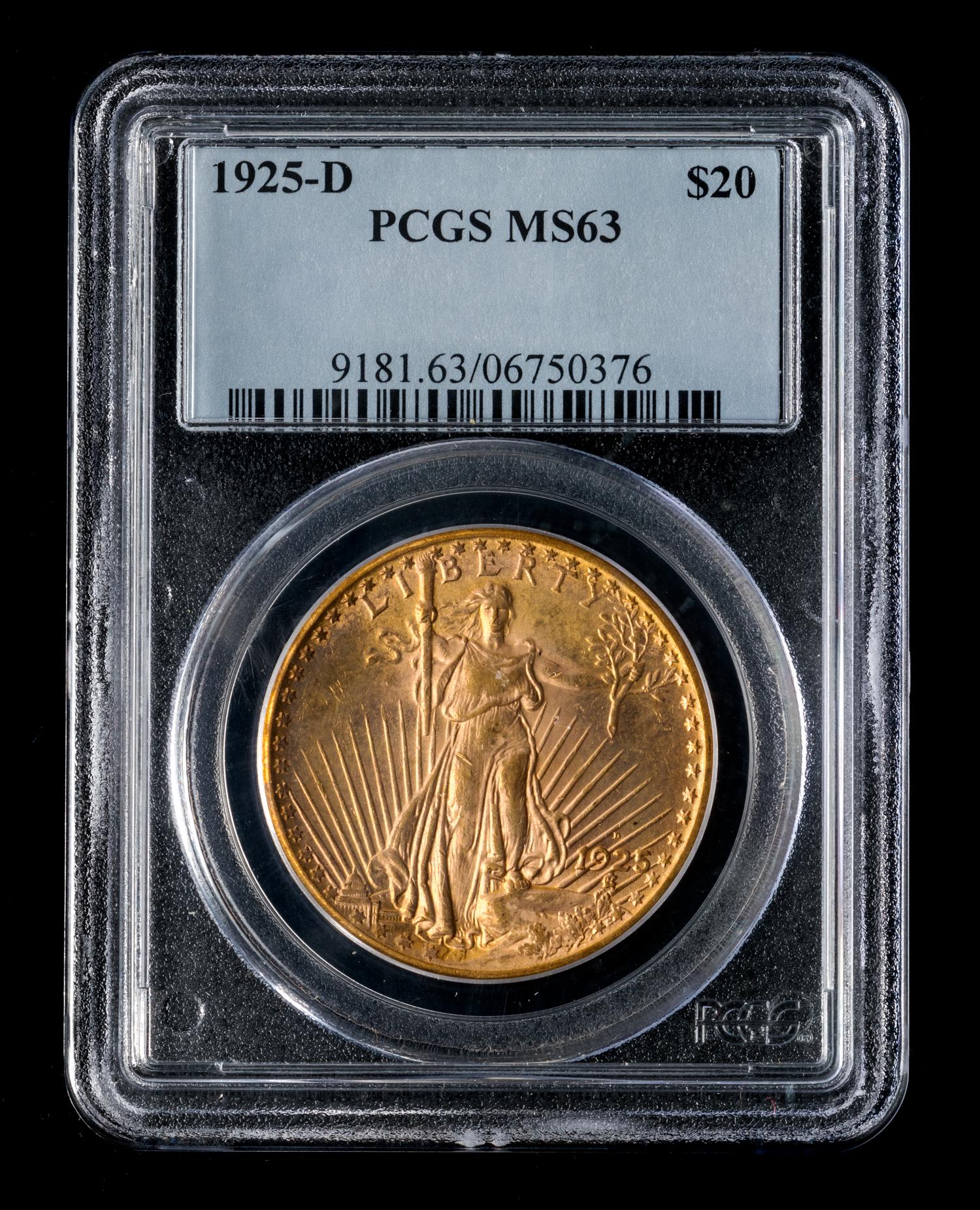 A United States 1925-D St. Gaudens $20 Gold Coin