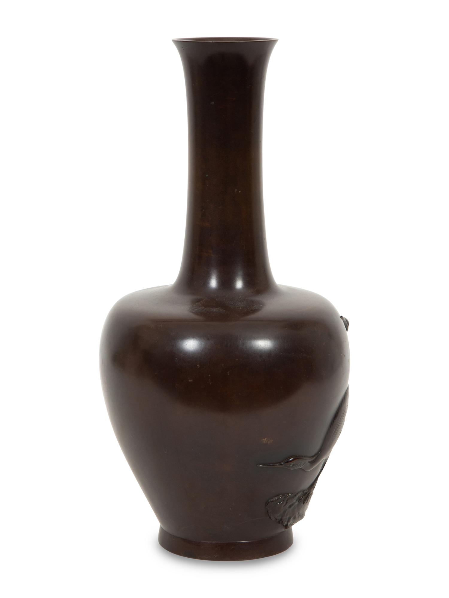 Two Japanese Bronze Vases