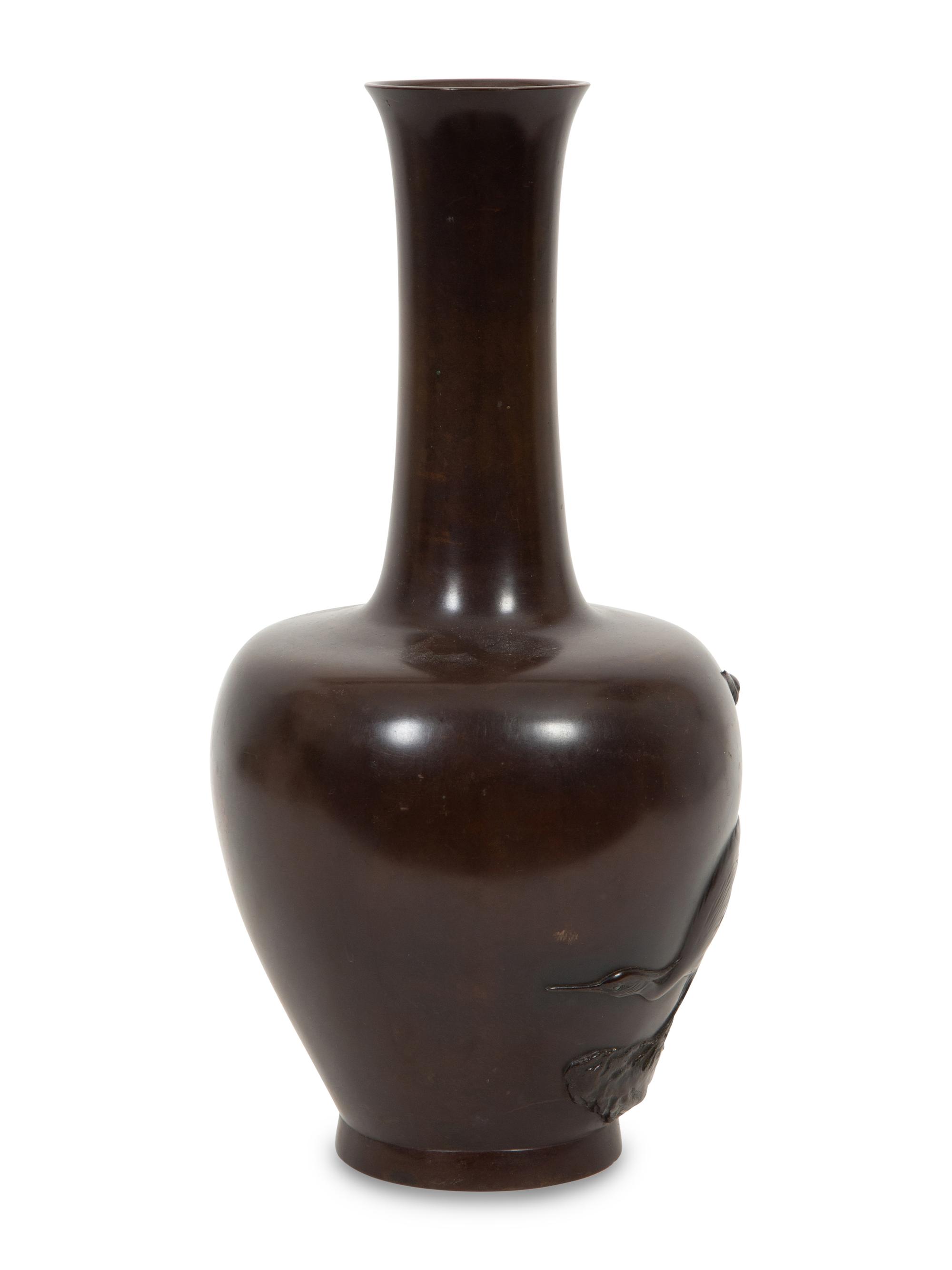 Two Japanese Bronze Vases