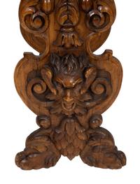 An Italian Renaissance Revival Carved Oak Sgabello Pedestal