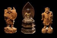 Three Japanese Carved Wood Figures