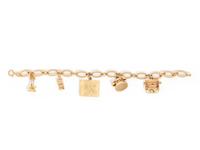 YELLOW GOLD CHARM BRACELET