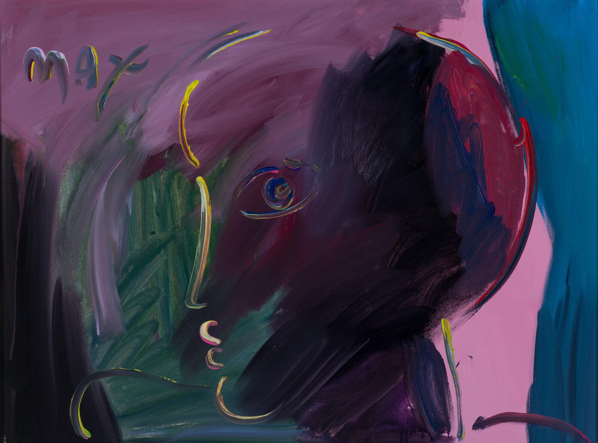 Zero on Black, 1990, Profile, and Lady Profile with Yellow Monk, 1989 (a group of three works)