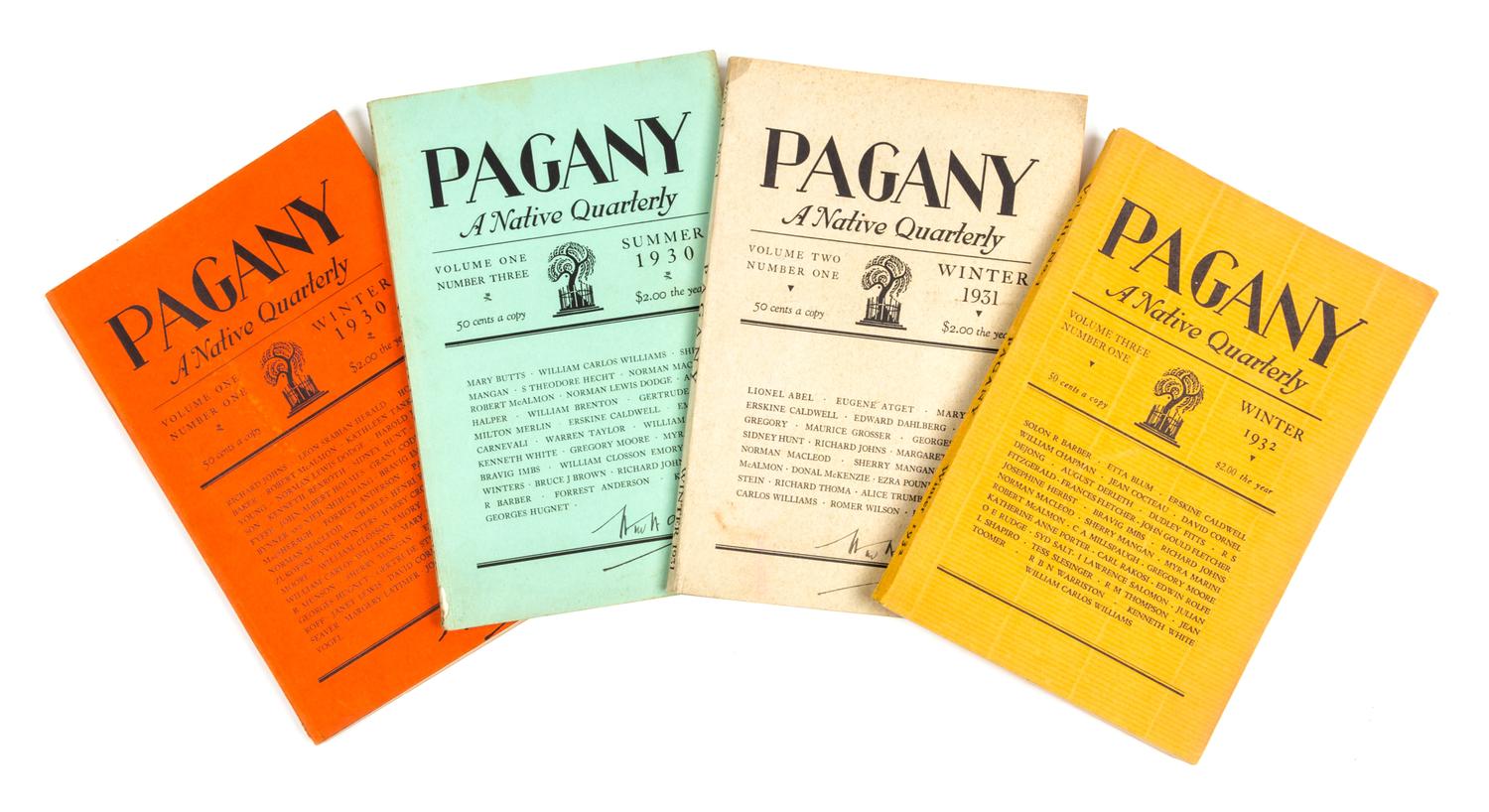 PAGANY: A Native Quarterly. Boston, 1930-1932. 4 issues. With "American Autopsy" (5 total)