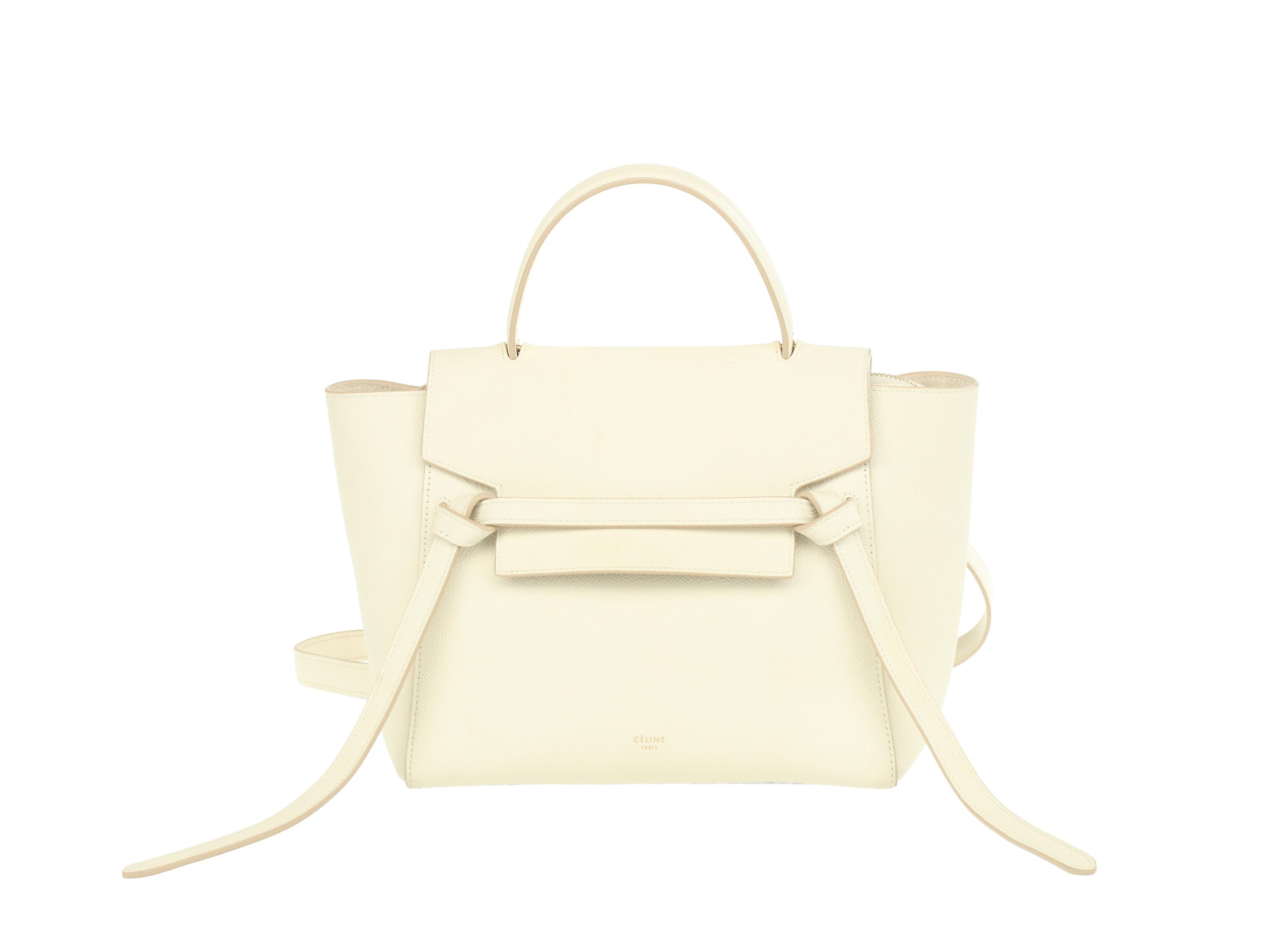Céline White Nano Belt Bag in Grained Calfskin