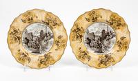 A Pair of Staffordshire Plates, Enoch Wood & Sons Diameter 9 1/4 inches. — EARLY 19TH CENTURY