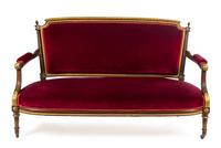 A Louis XVI Style Gilt Bronze Mounted Mahogany Salon Suite Height of canape 38 1/4 x width 63 x depth 31 3/4 inches. — PAUL SORMANI, PARIS, CIRCA 1900