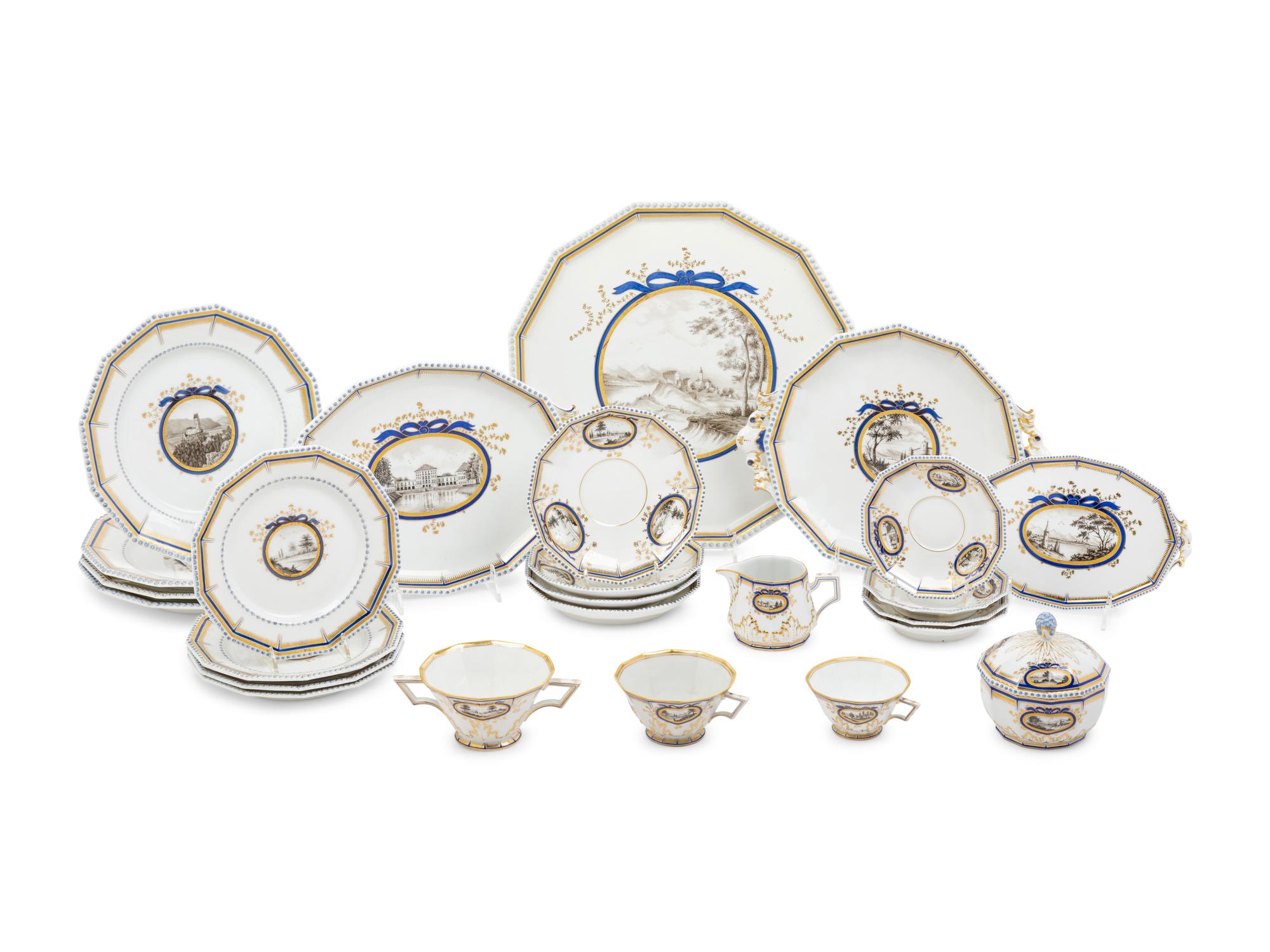 A Nymphenberg Porcelain Fantasie Dinner Service