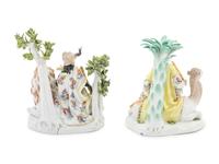 A Pair of Meissen Porcelain Figural Groups