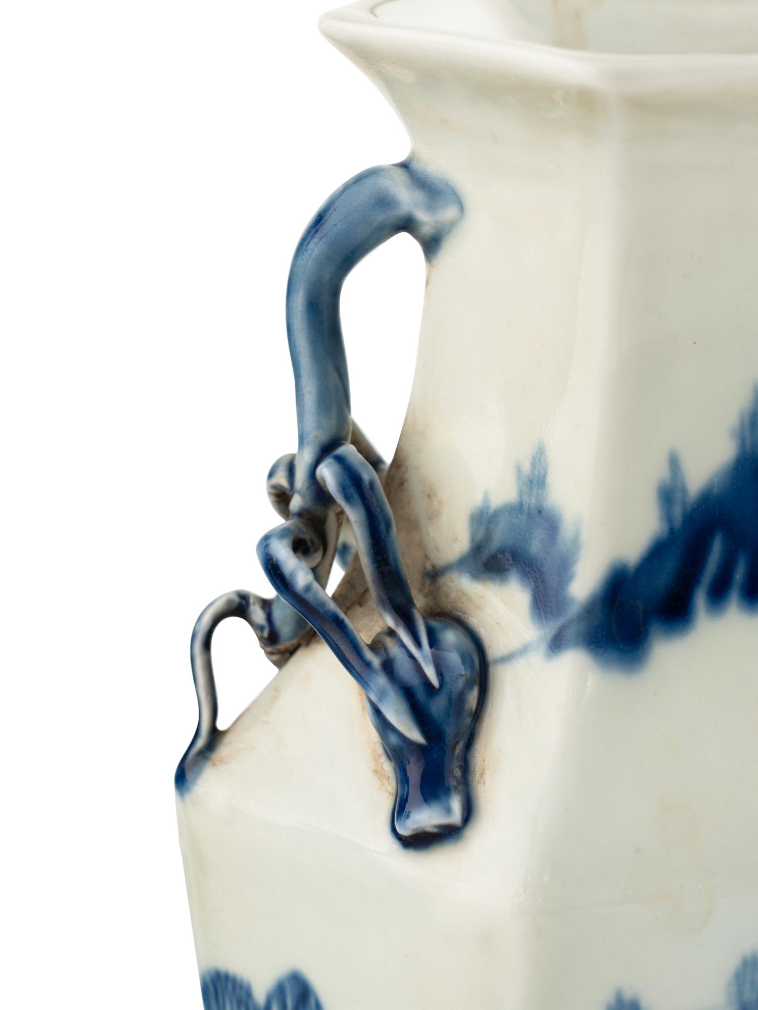 Three Pairs of Chinese Blue and White Porcelain Vases