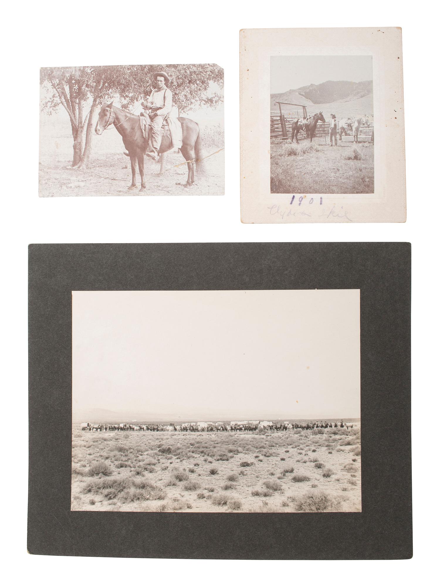[WESTERN AMERICANA]. A group of 6 photographs of cowboys and ranch scenes.