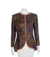 Mary McFadden Heavily Beaded Jacket, 1980-90s Size label: 6