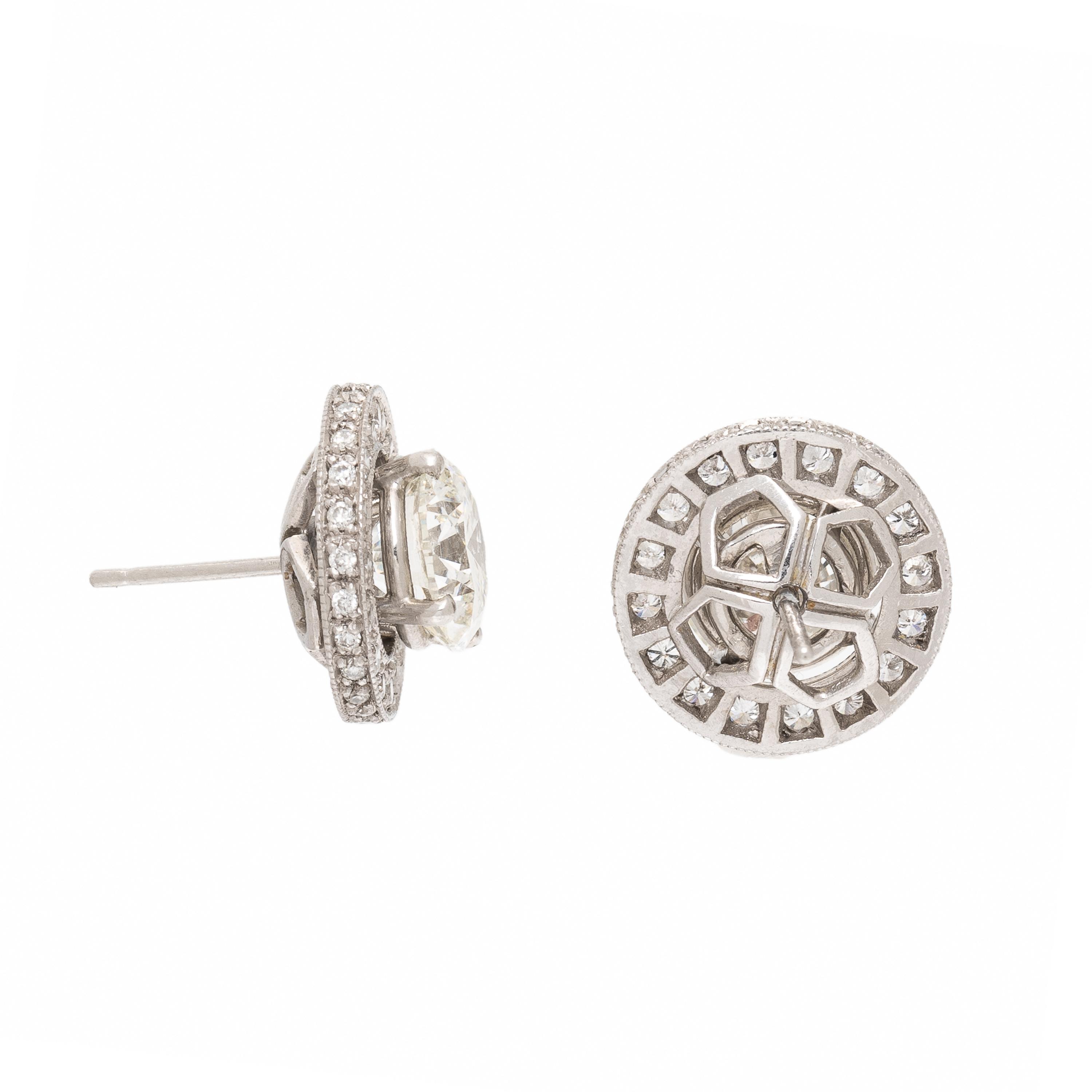 Diamond Stud Earrings with Diamond Jackets