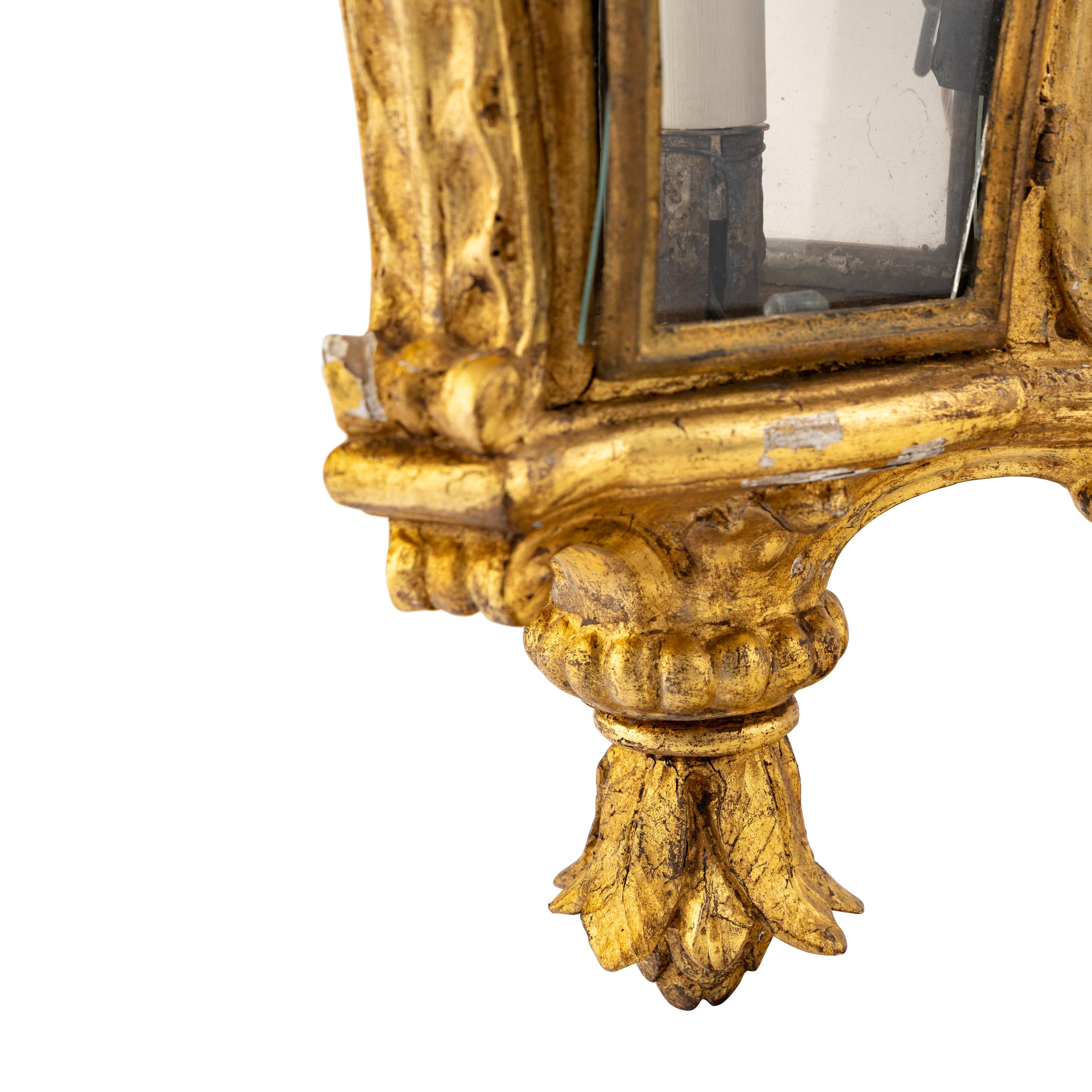 A Louis XV Carved Giltwood Lantern