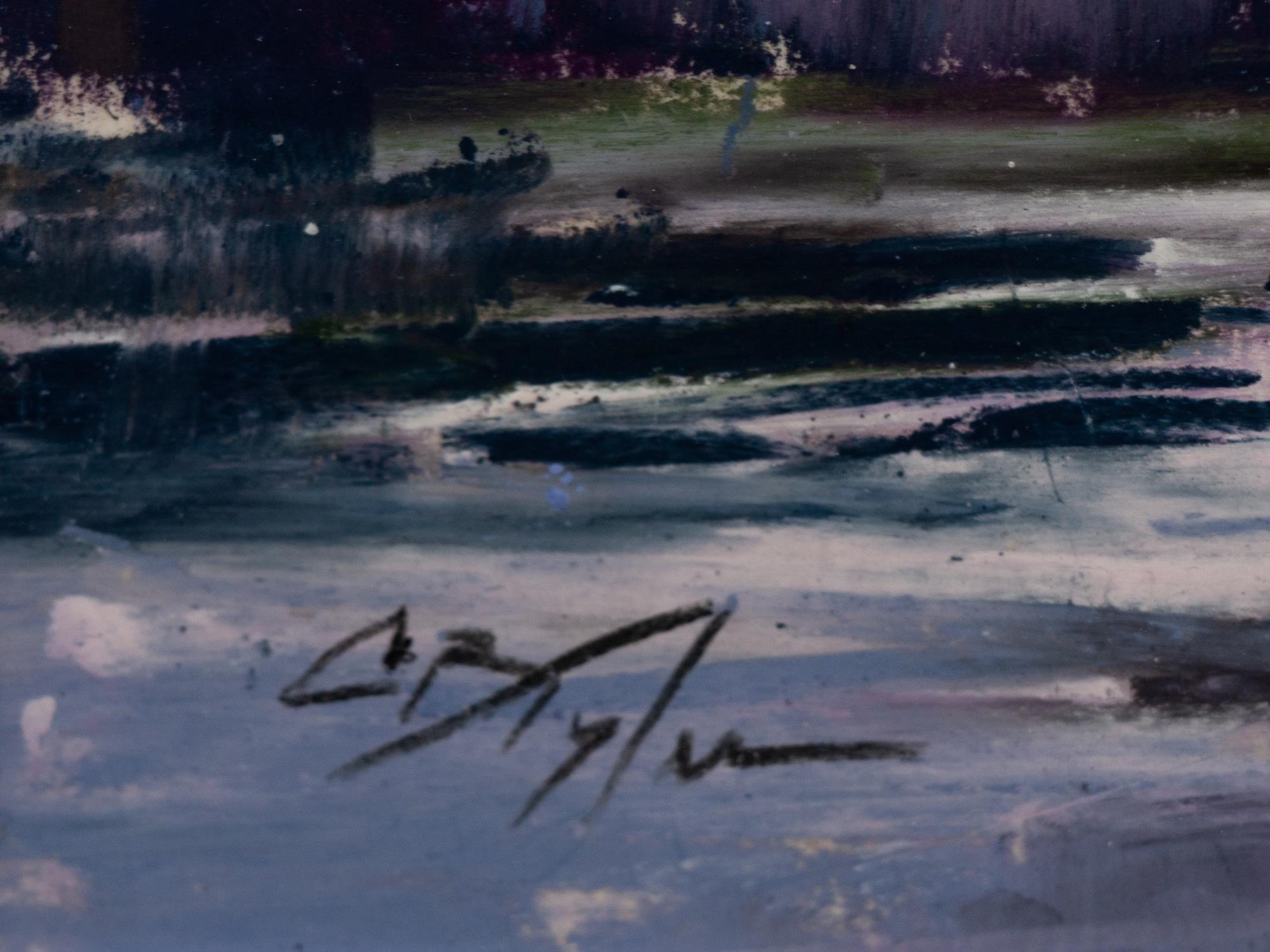 Two Works: Purple Mist at Jackson Lake and Purple Mountains of Tetons
