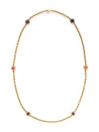 BULGARI, YELLOW GOLD AND MULTIGEM LONGCHAIN NECKLACE