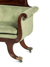 A Classical Velvet Upholstered Mahogany Sofa