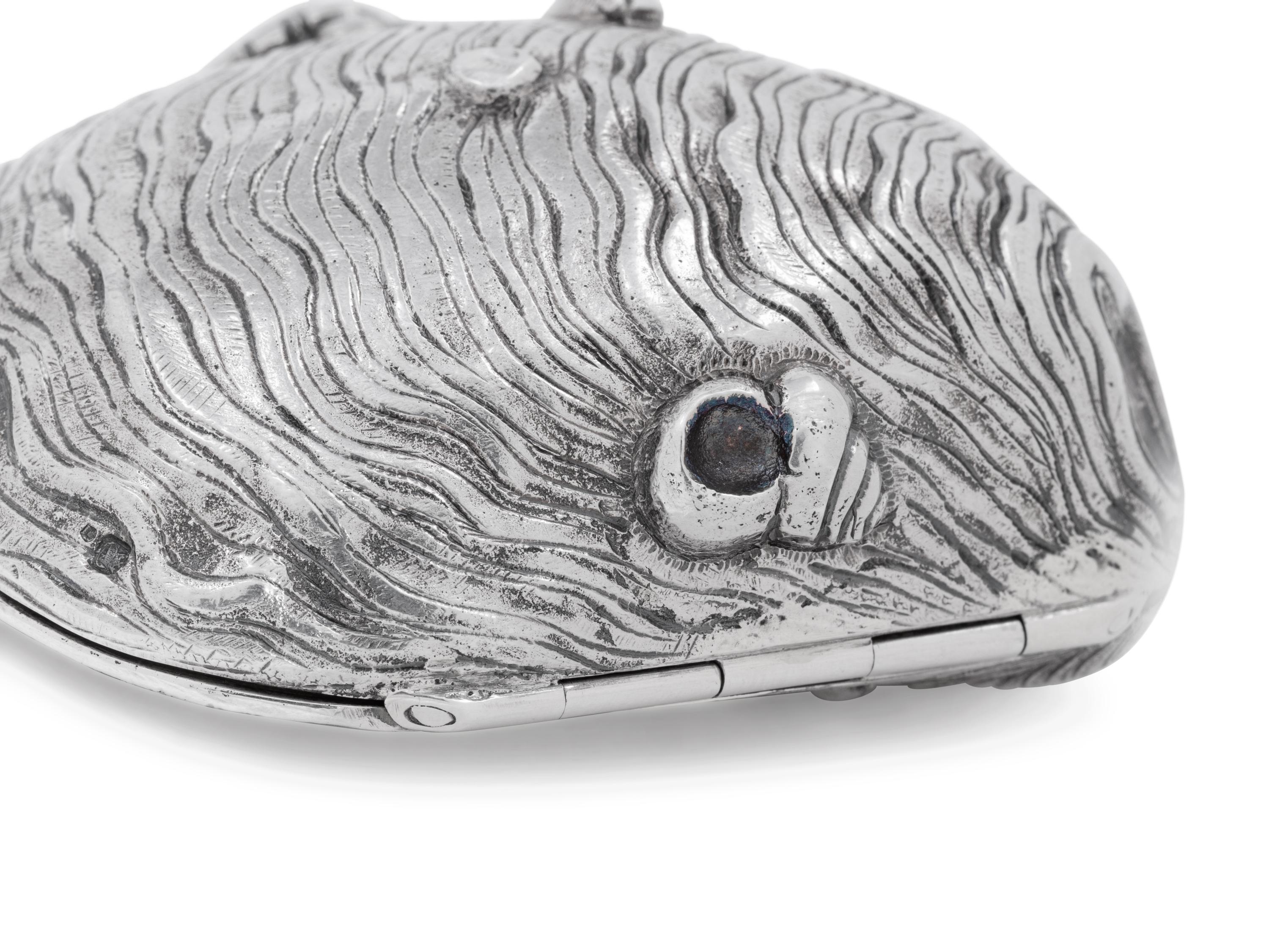 A Portuguese Silver and Silver Gilt Shell-Form Box