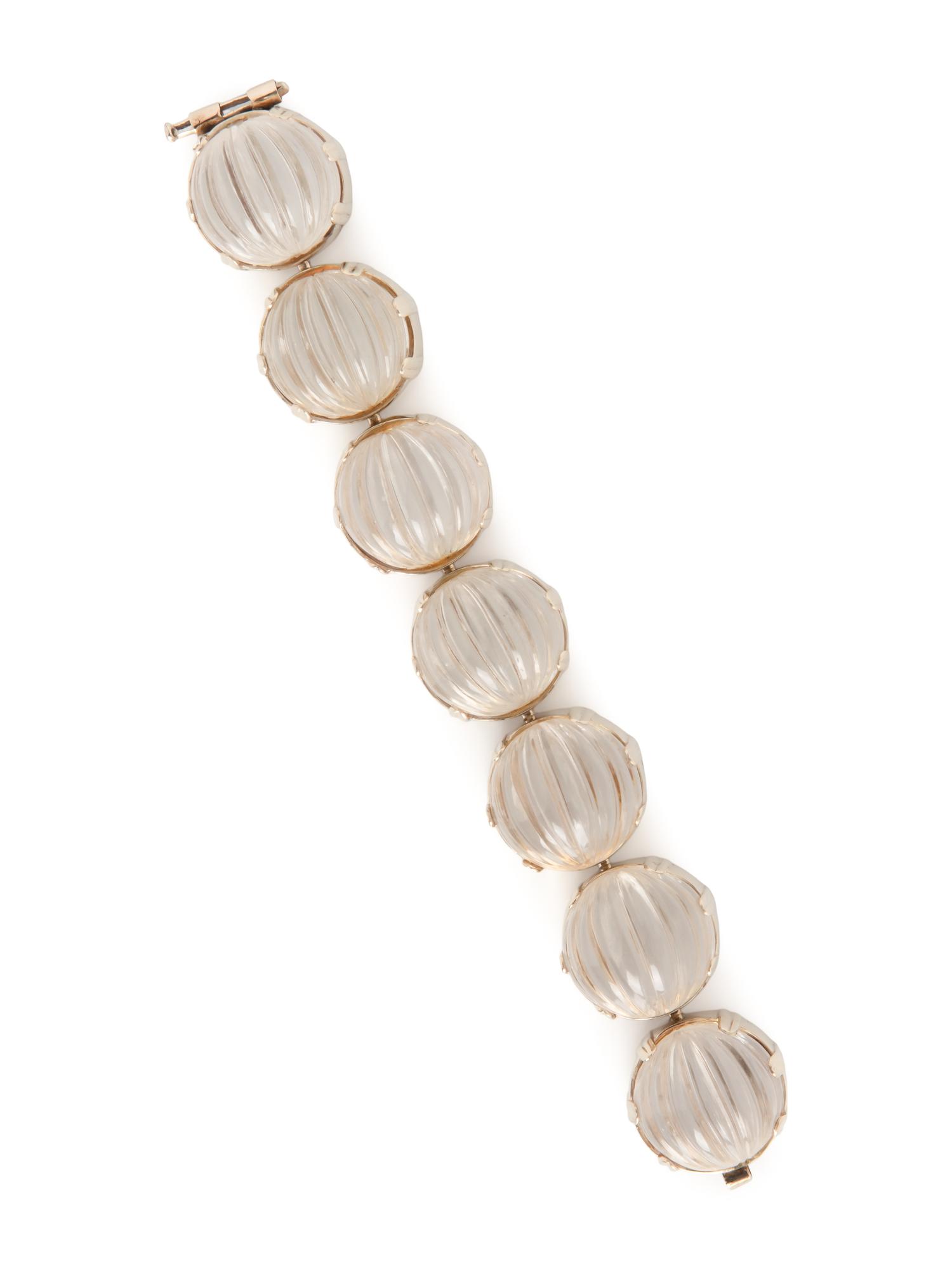 YELLOW GOLD AND ROCK CRYSTAL BRACELET