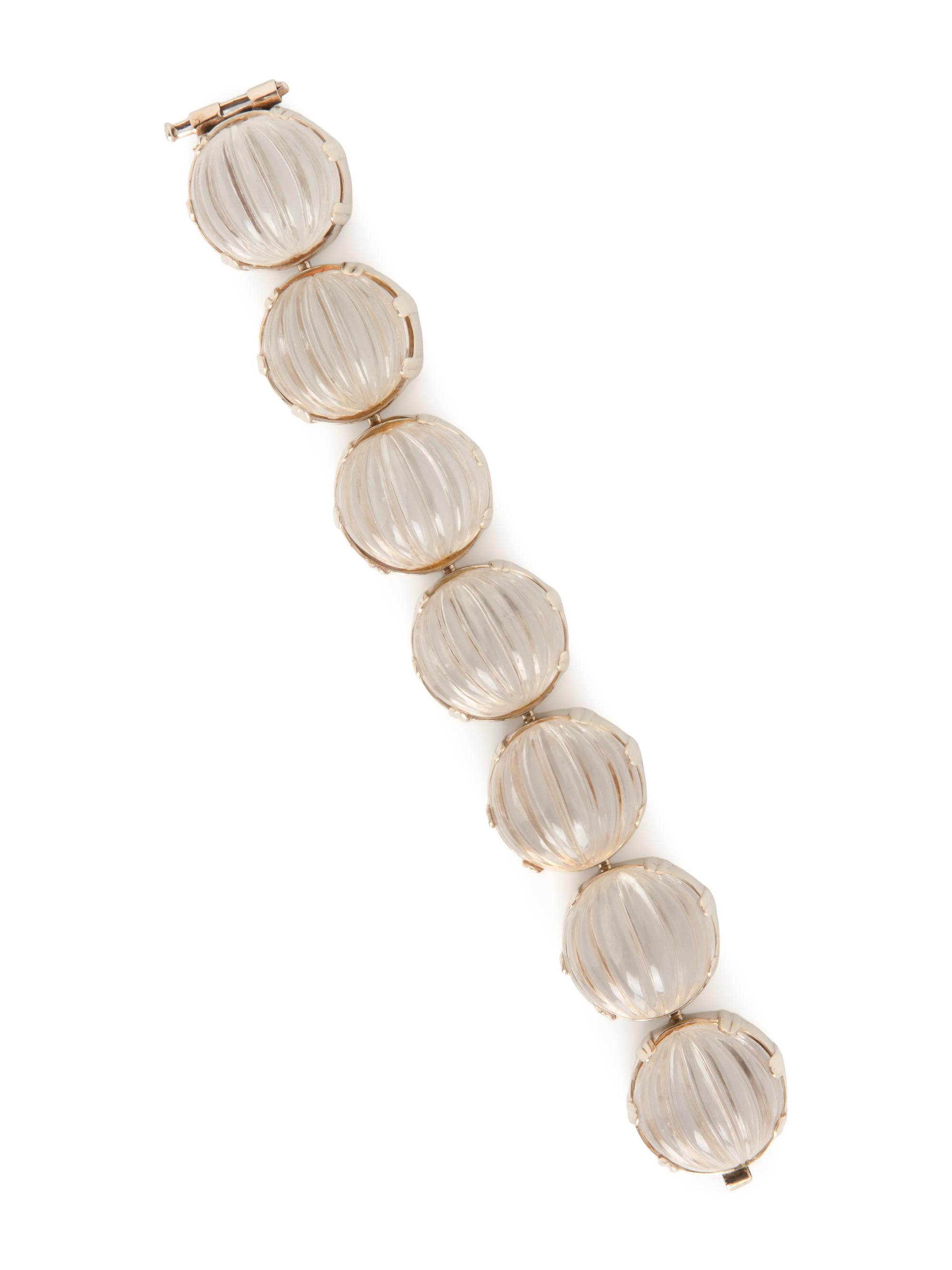 YELLOW GOLD AND ROCK CRYSTAL BRACELET