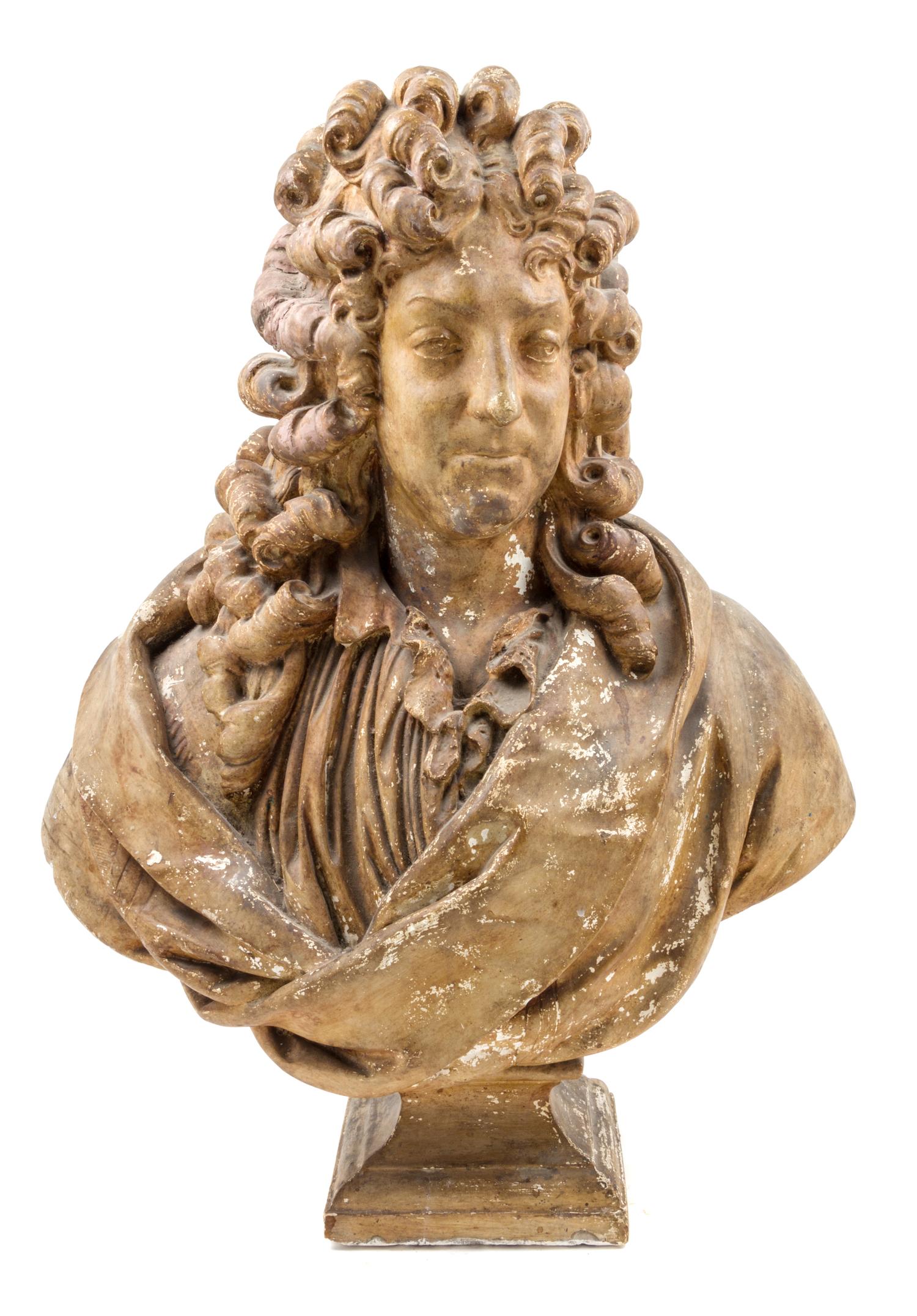 A Large French Plaster Bust Height 32 1/2 inches.