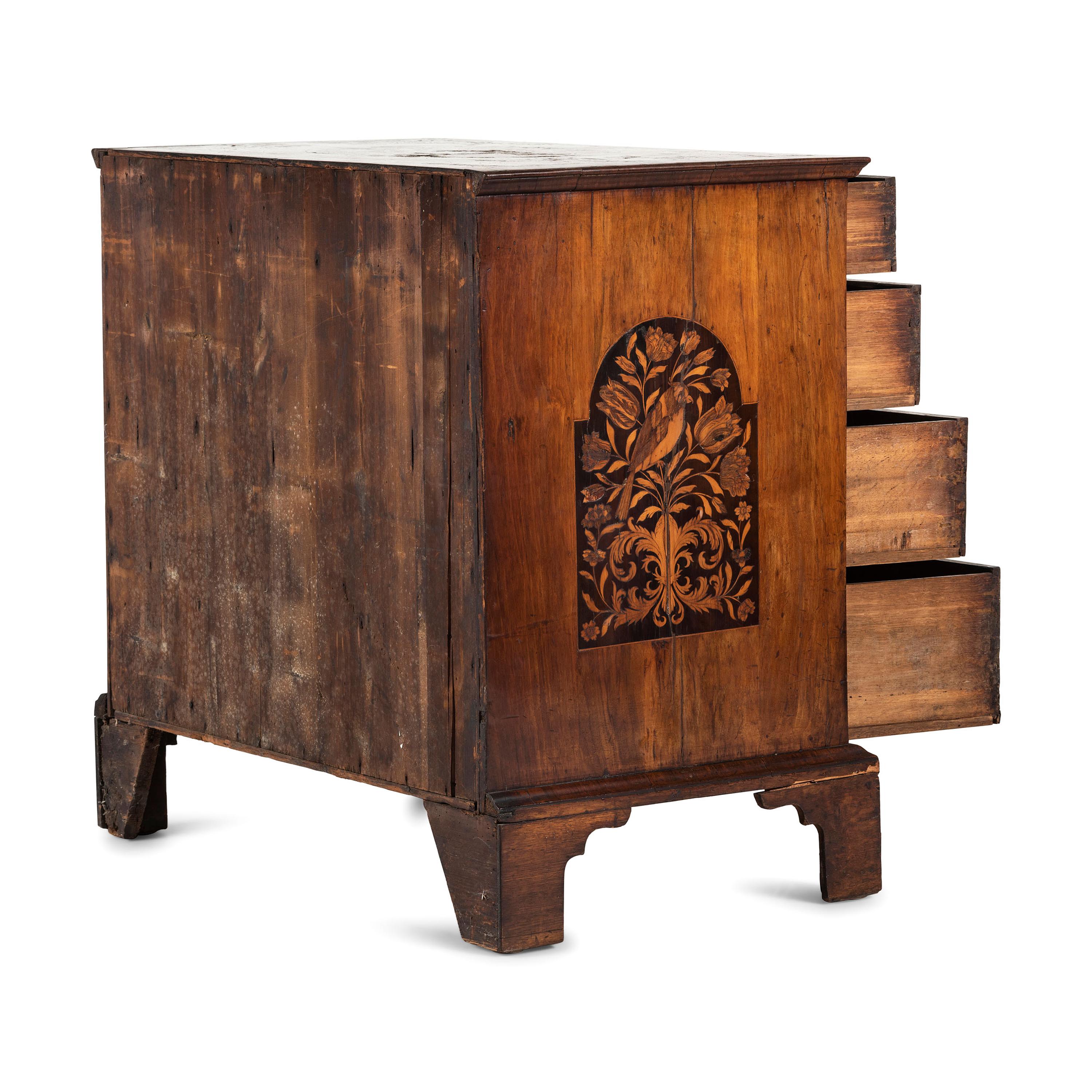 A William and Mary Bird and Foliage Marquetry Chest of Drawers