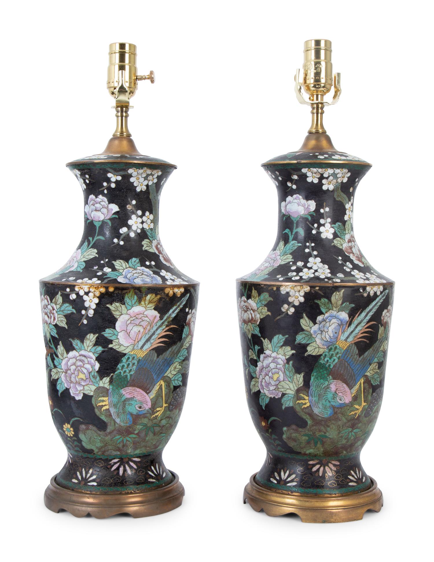A Pair of Cloisonné Vases — 20TH CENTURY