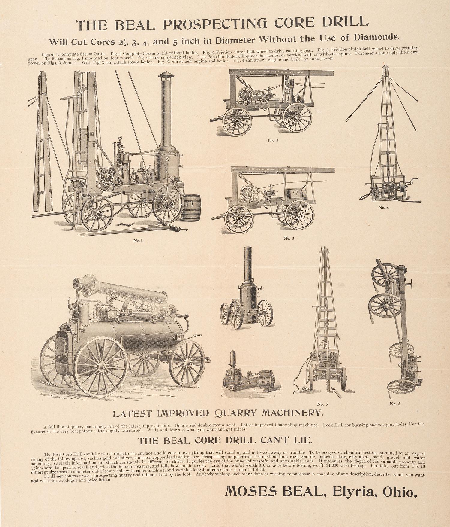 [ADVERTISING]. A group of 3 broadsides promoting machines and goods, incl. Leonard Smith's Smut Machine.