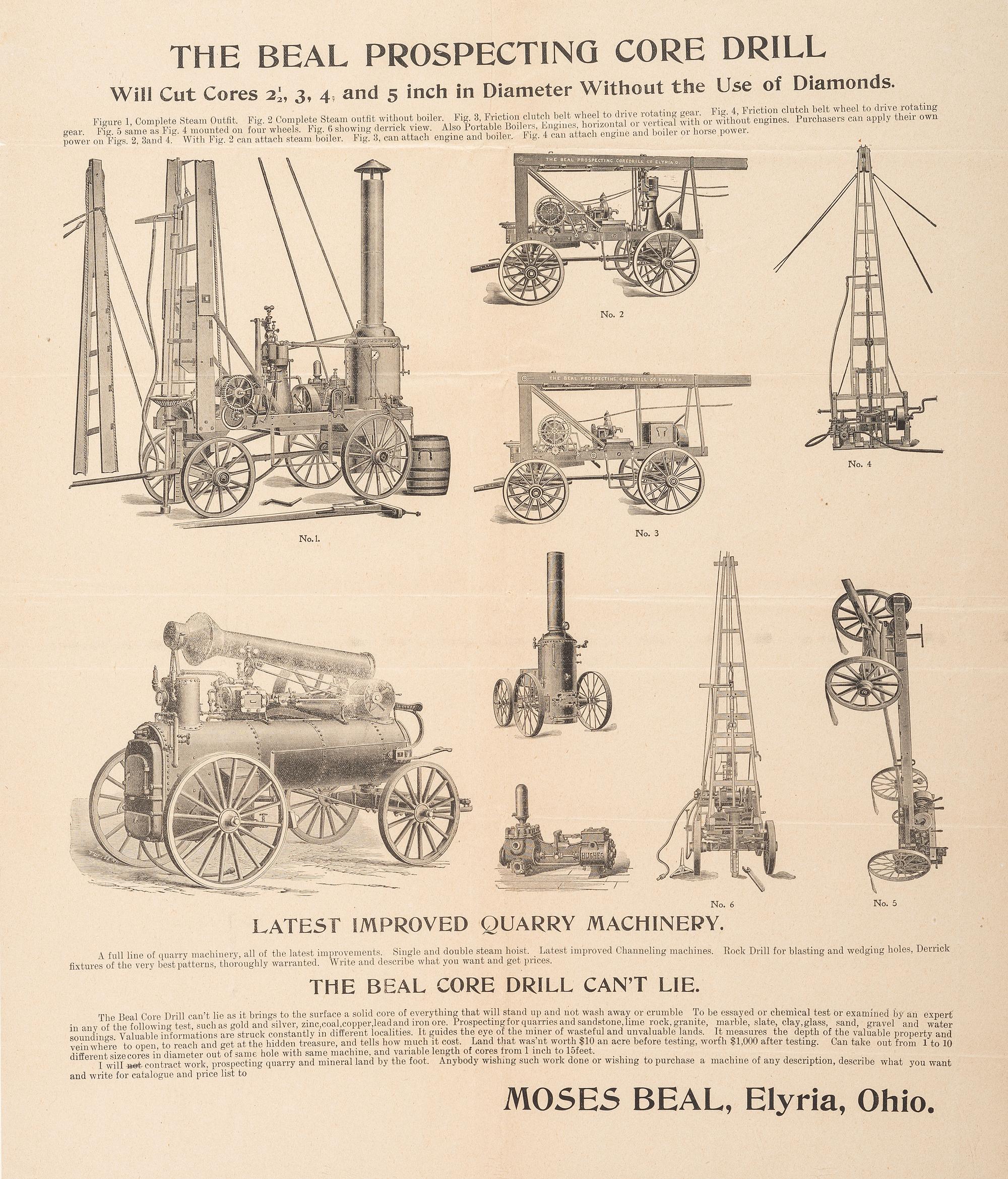 [ADVERTISING]. A group of 3 broadsides promoting machines and goods, incl. Leonard Smith's Smut Machine.