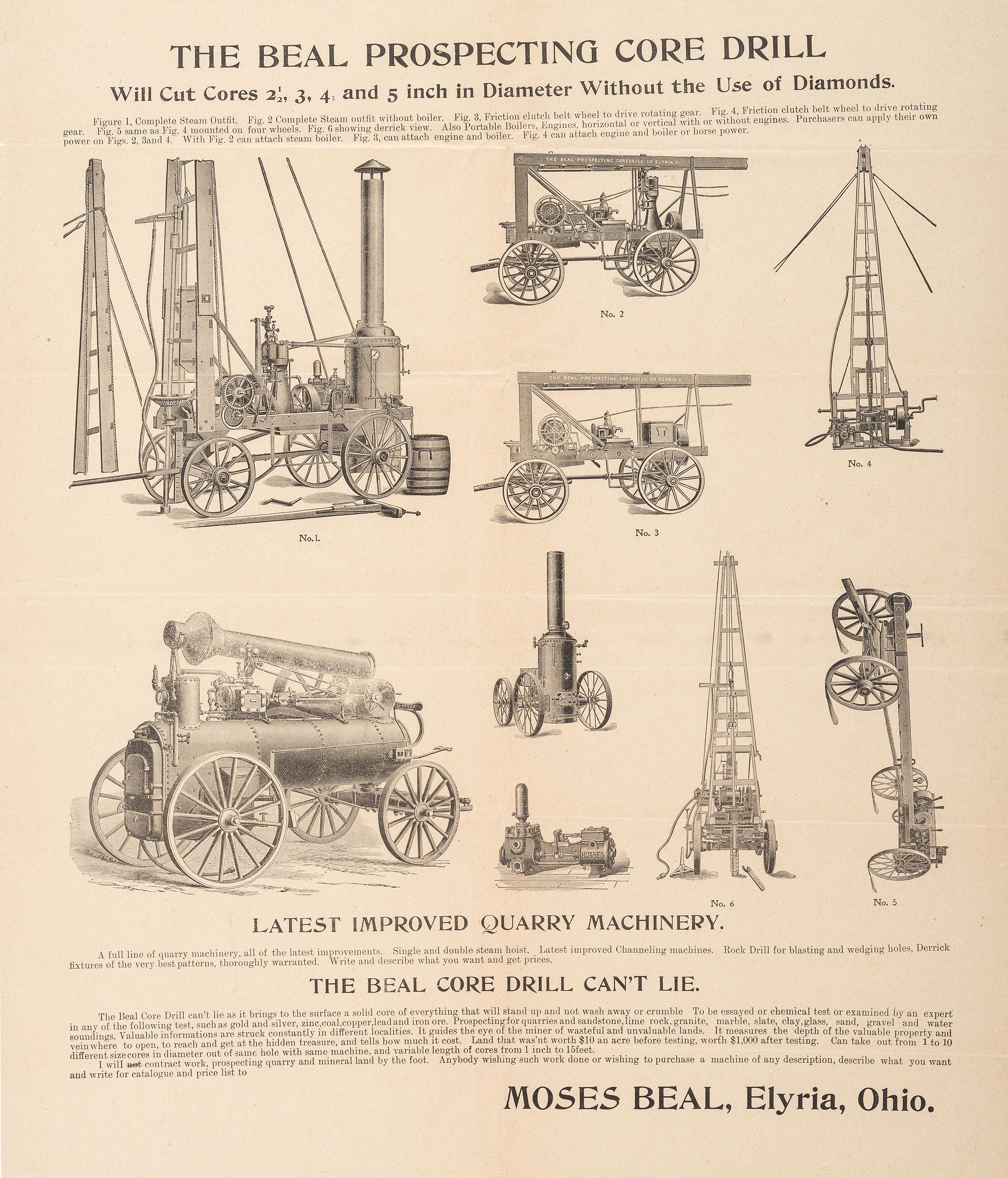 [ADVERTISING]. A group of 3 broadsides promoting machines and goods, incl. Leonard Smith's Smut Machine.