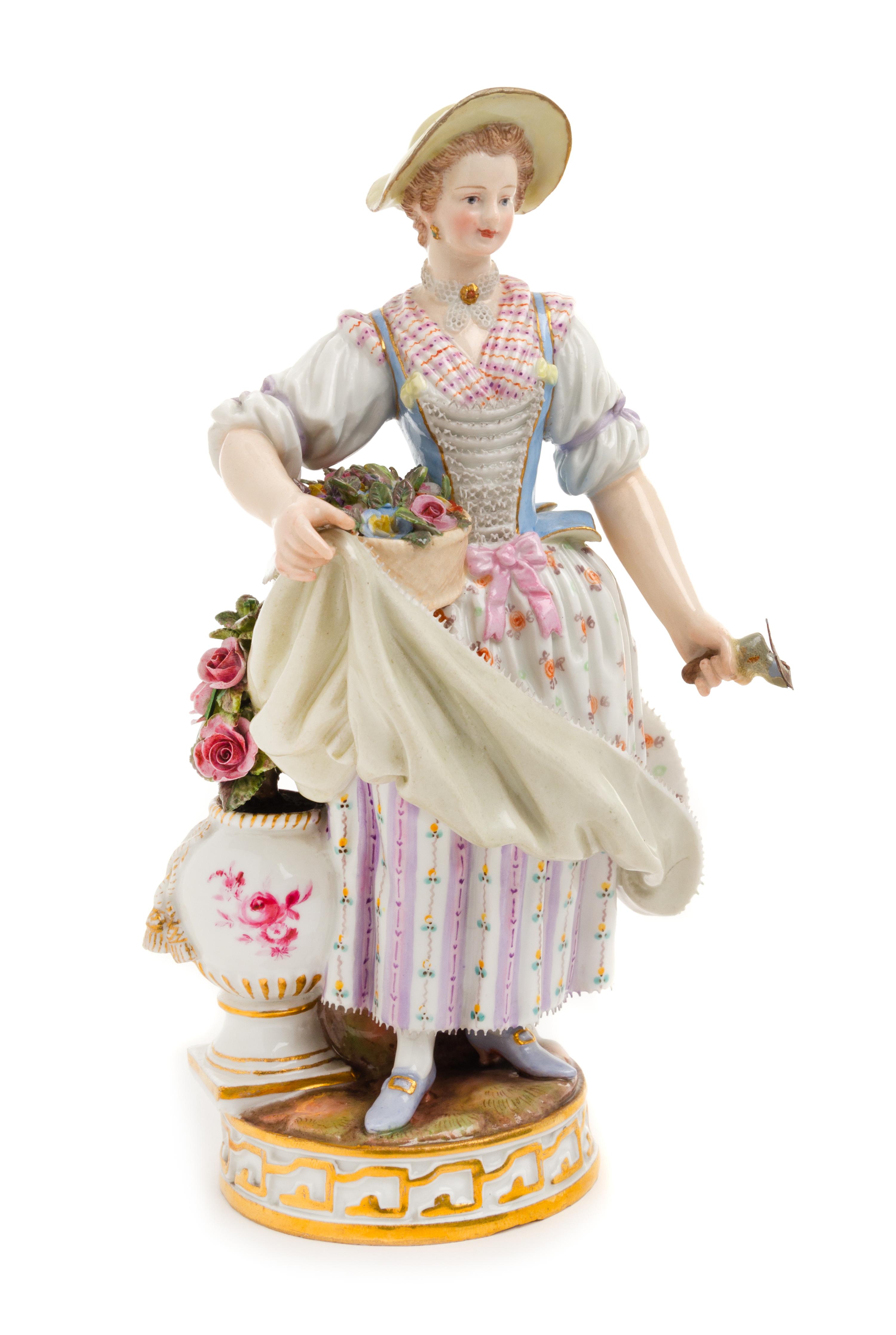 A Meissen Lace Porcelain Figure Height 7 3/4 inches. — LATE 19TH/EARLY 20TH CENTURY