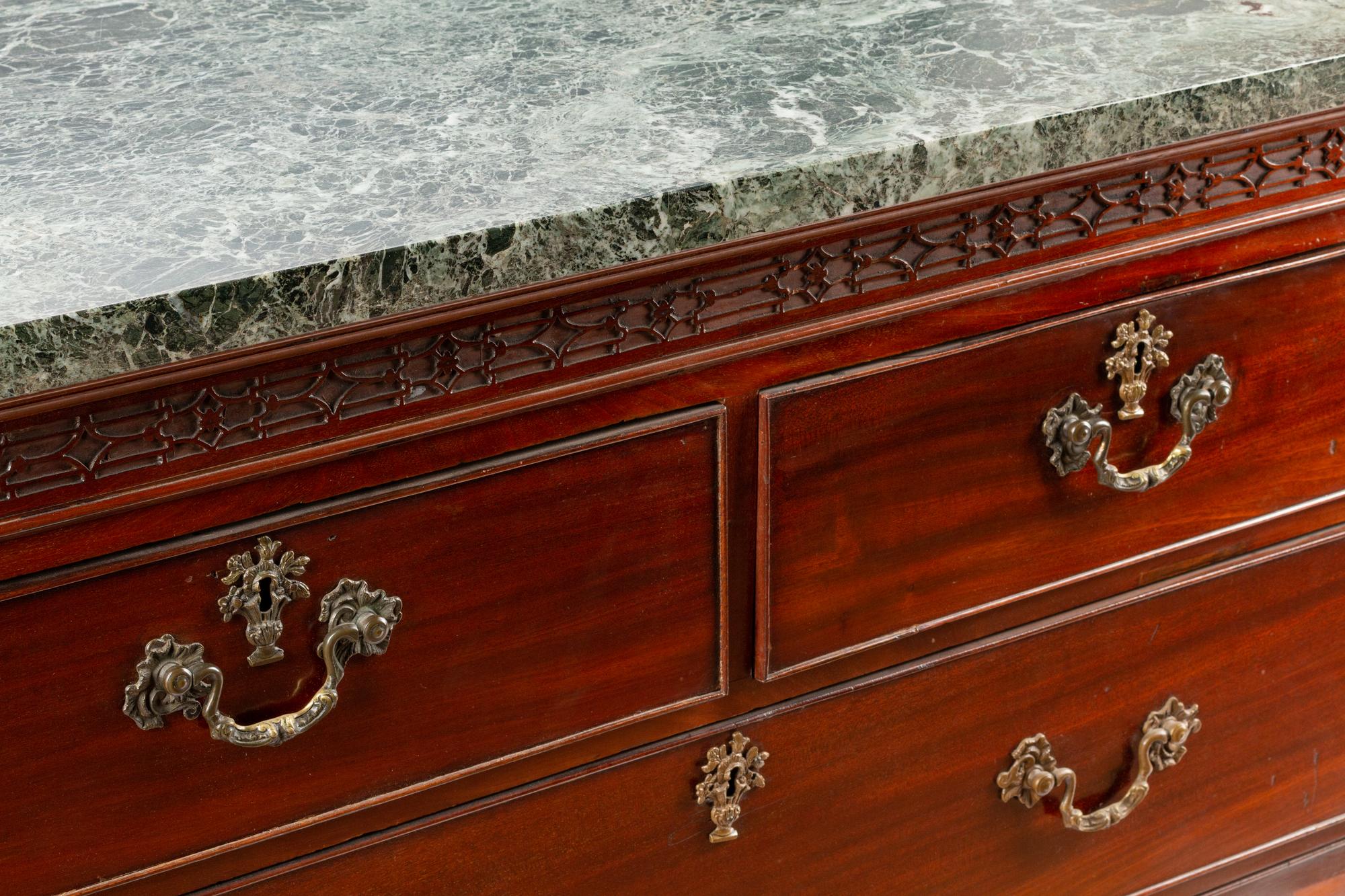 A George III Mahogany Marble-Top Chest of Drawers