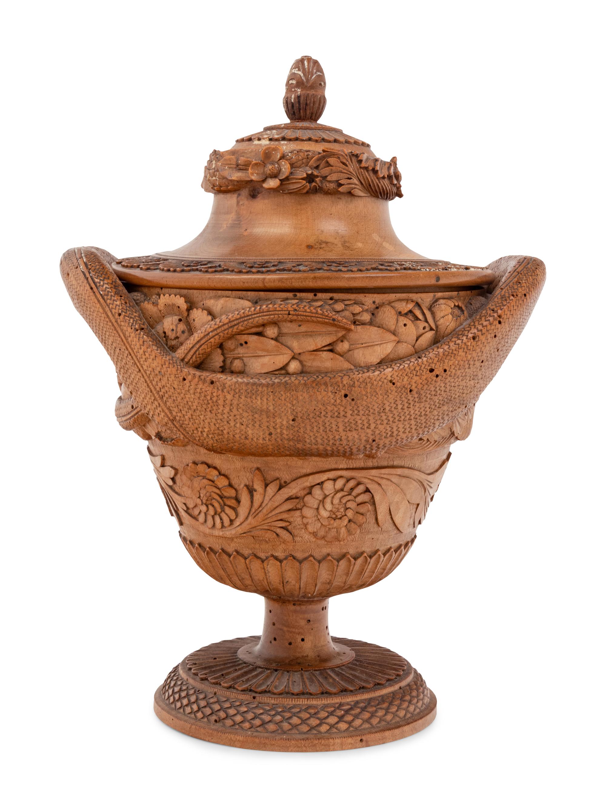 A Treen Ware Covered Urn