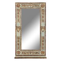 An Italian Grey-Painted Marble-Top Console Table and Associated Mirror