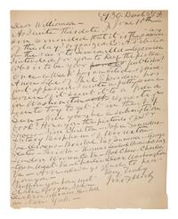 MOSBY, JOHN S. (1833-1916). ALS to James Williamson. [San Francisco], 10 June [1895]. Mosby acknowledges the anniversary of his raid against Seneca, MD, and mentions some of his rangers by name.