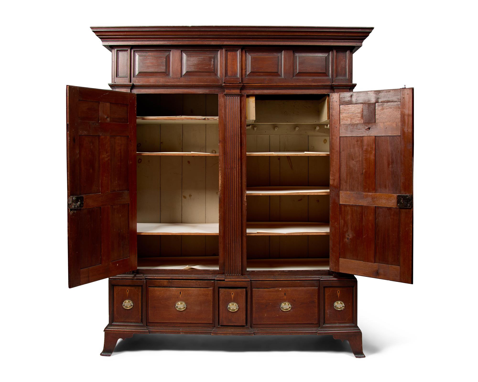 A Federal Inlaid Walnut Schrank