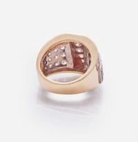 A 14K Yellow Gold and Diamond Ring