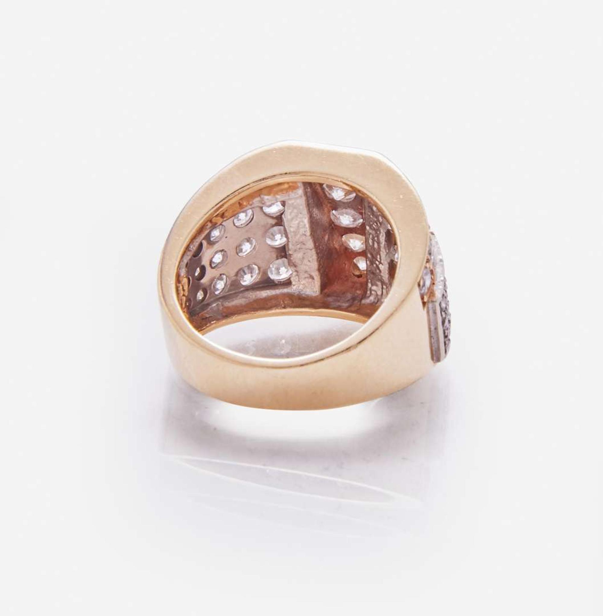 A 14K Yellow Gold and Diamond Ring