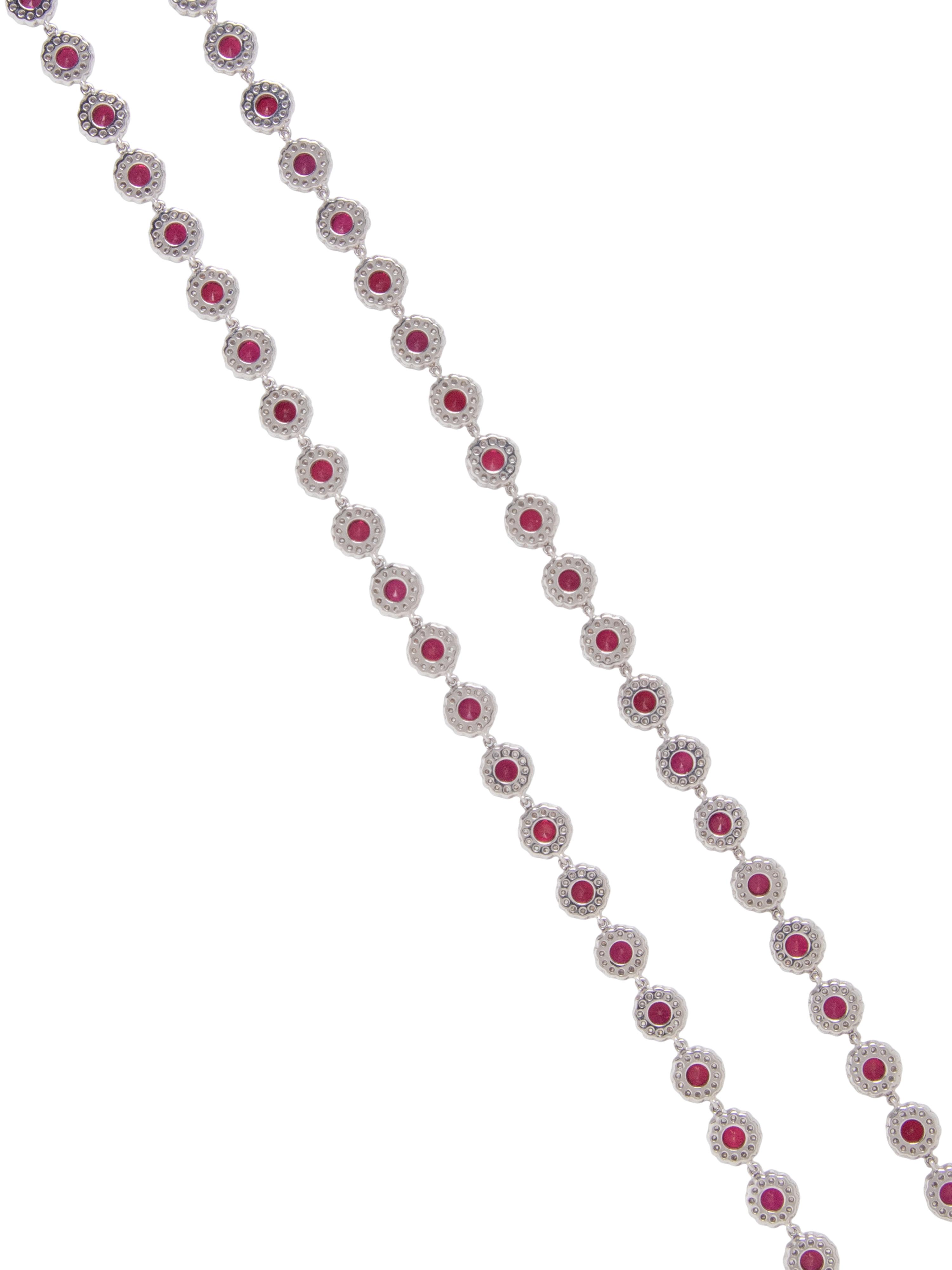 TIFFANY & CO., RUBY, DIAMOND, AND PLATINUM 'COBBLESTONE' NECKLACE