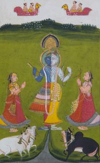 Two Rajasthani Court Paintings Dimensions of larger 10 1/4 x 15 inches. — 19th Century/20th Century