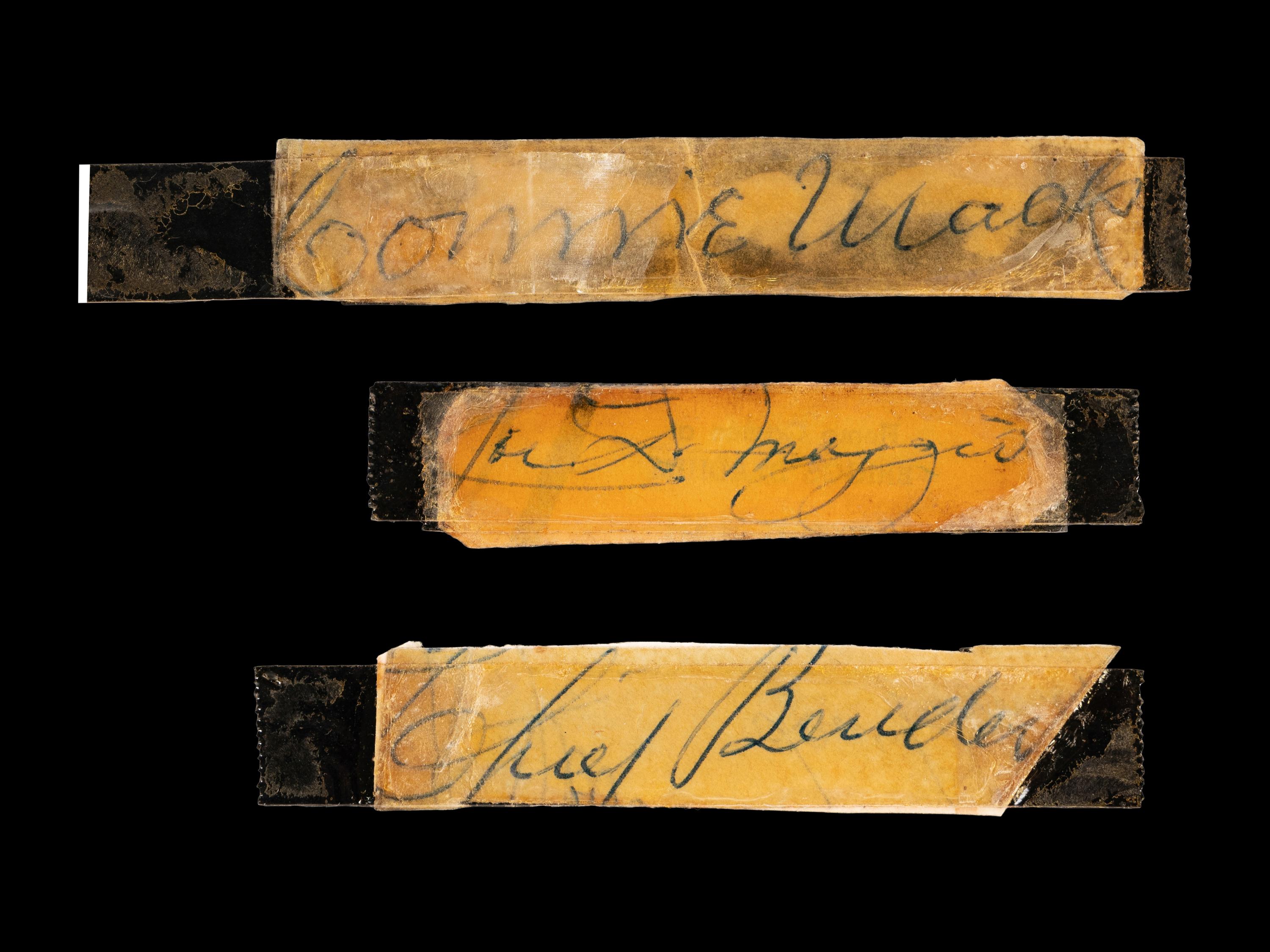 A Group of Three Vintage Baseball Hall of Fame Signed Autograph Cuts, Including Connie Mack, Chief Bender and Joe DiMaggio (Beckett Authentication Services BAS Certified),