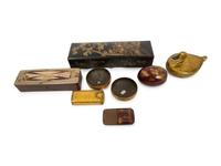 Eight Pieces of Asian Lacquer Work